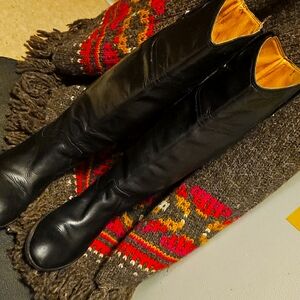 Frye Blk Leather Riding Boots